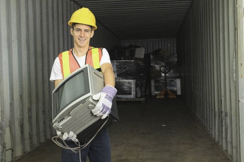 Professional waste management team handling builders waste